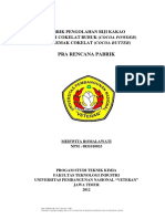 Pra Rencana Pabrik: Pabrik Pengolahan Biji Kakao Menjadi Cokelat Bubuk (Cocoa Powder) Dan Lemak Cokelat (Cocoa Butter)