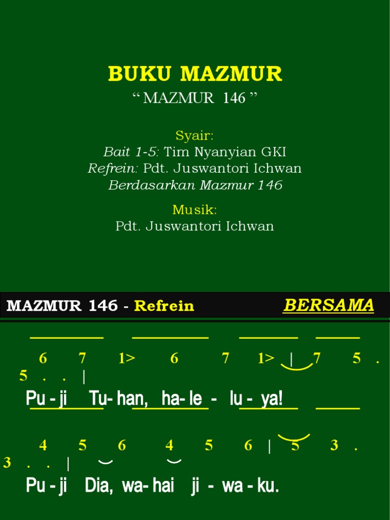 Nyanyian Mazmur 146 oleh Juswantori | PDF