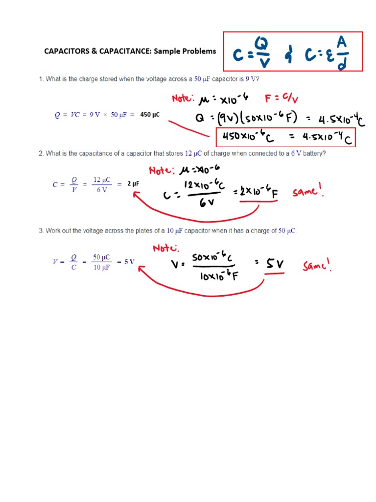 Capacitor Problems: Capacitance Calculations | PDF | Science & Mathematics