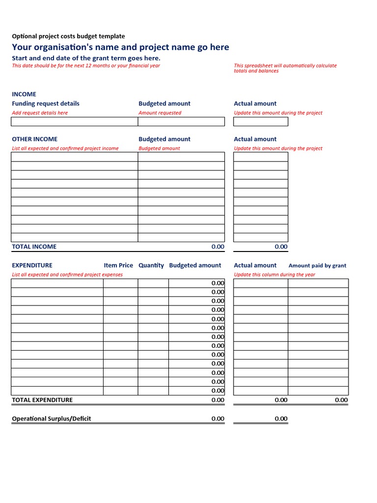 Project Budget Template 41 | PDF | Budget | Expense