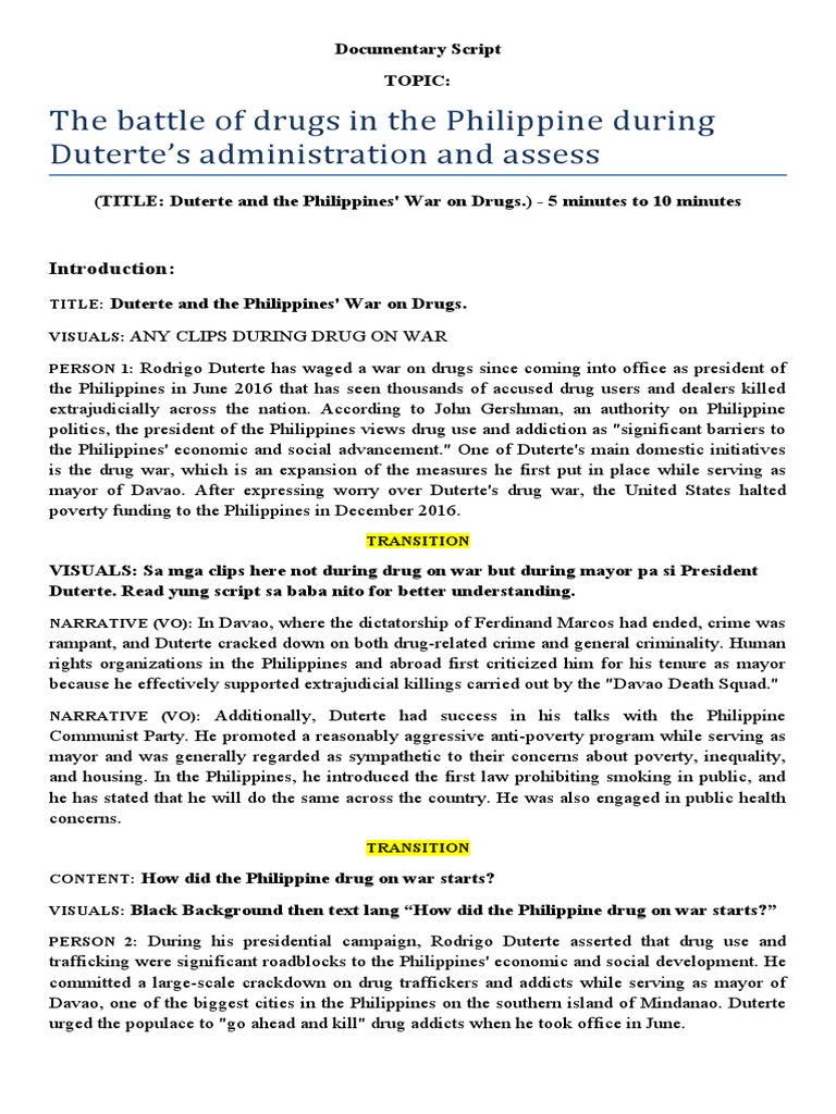 Duterte's Drug War in the Philippines | PDF | Rodrigo Duterte | Philippines