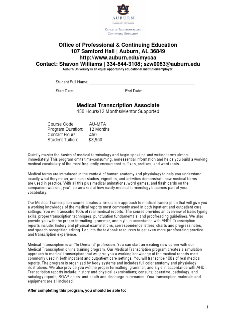 Au medical transcription associate pdf internet access microsoft