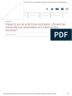 ¿Sirven Las Matemáticas Avanzadas en La Formación Docente - Revista de Educación