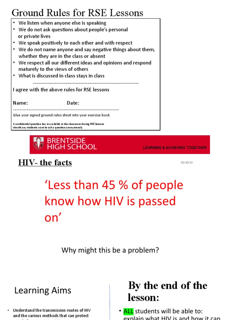 RSE Lesson Ground Rules and HIV Awareness | PDF | Hiv | Cognition