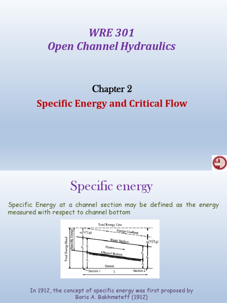 Specific Energy in Open Channel Flow | PDF