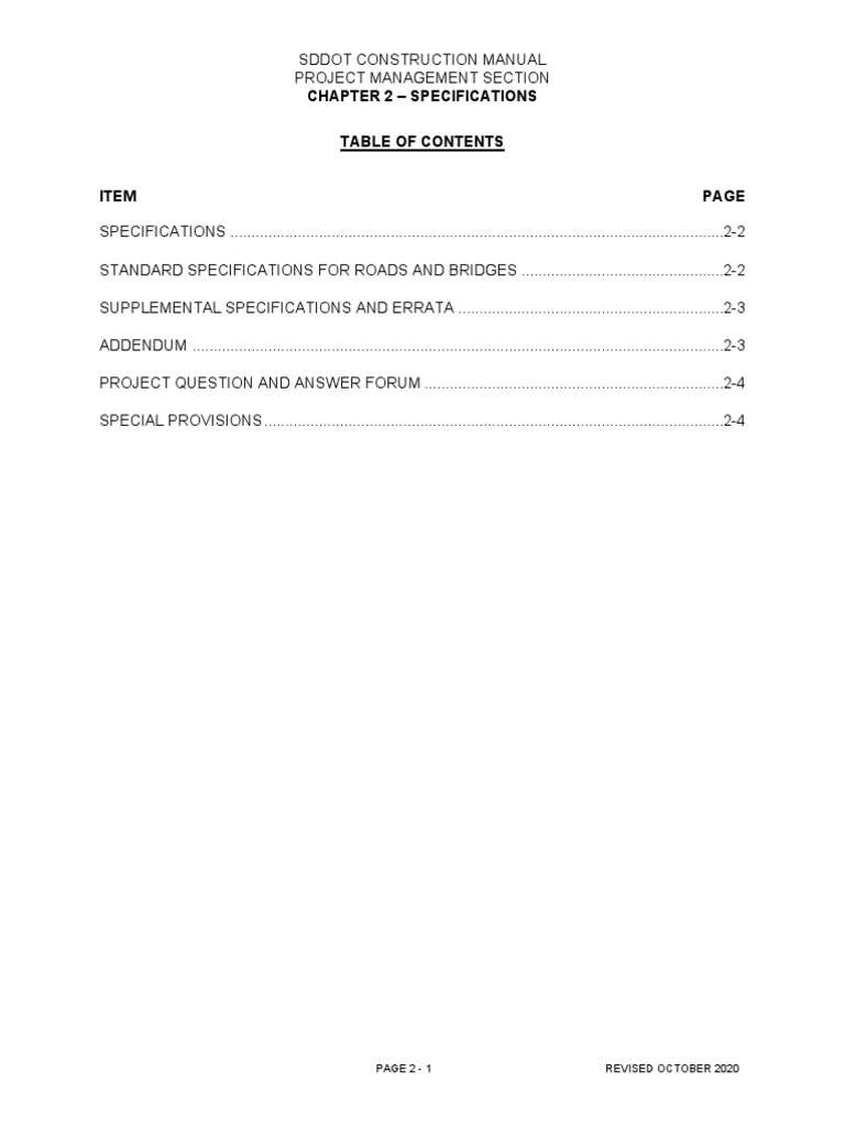 Specifications Hierarchy and Sources An Overview of Standard