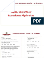 Repaso Intensivo - Álgebra - Lógica, Conjuntos y Expresiones Algebraicas (Con Solucionario)