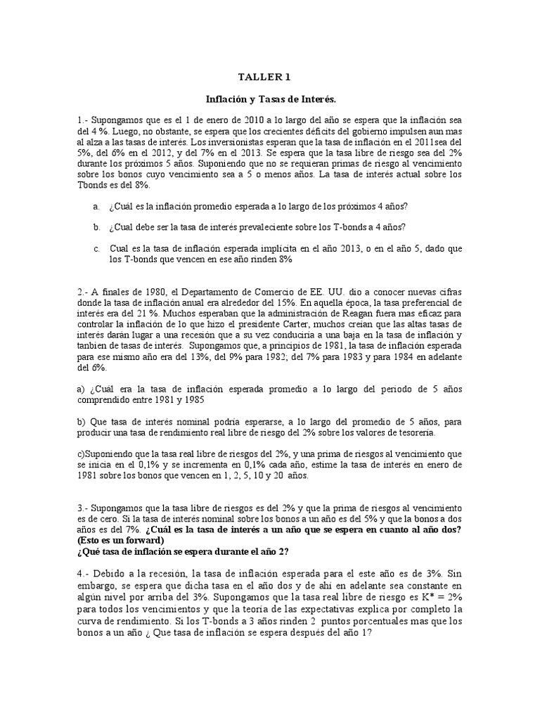 Tasa de rendimiento de bonos a un año | PDF | Inflación | Tasas de interés