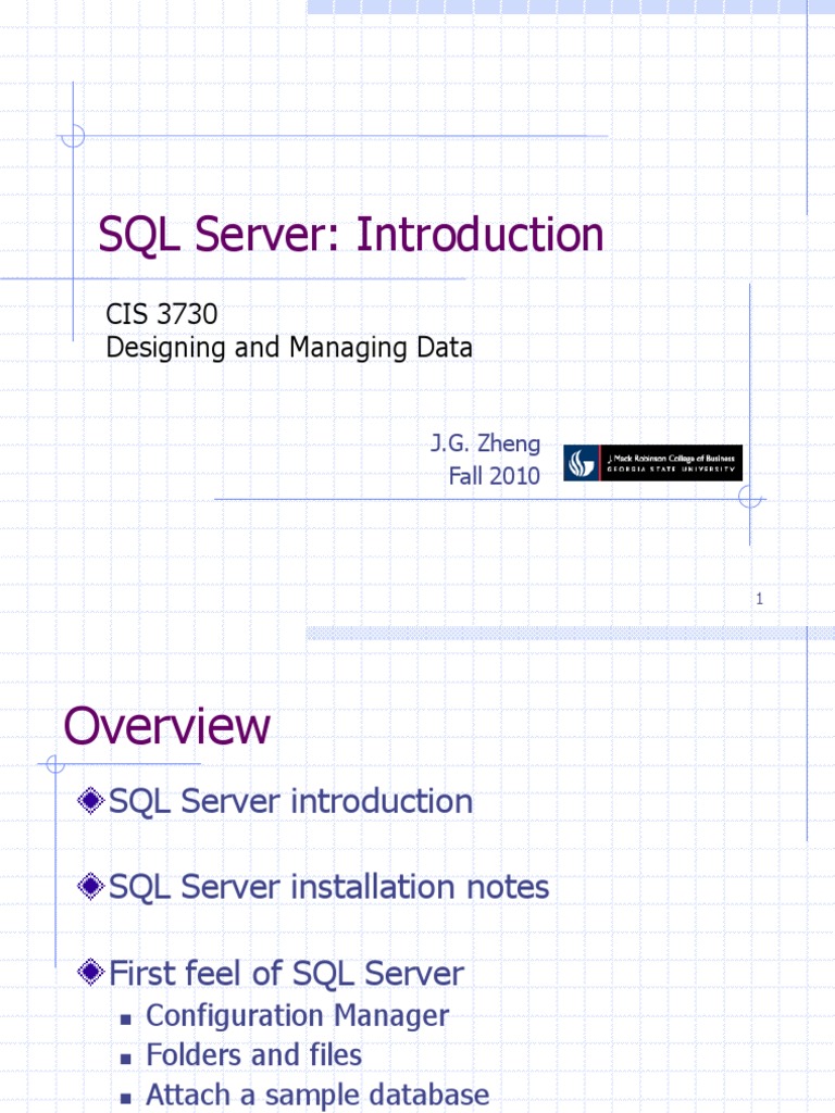 SQL Server 1 Intro | Microsoft Sql Server | Databases