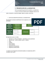 Planificación didáctica para asignatura de la UJAT