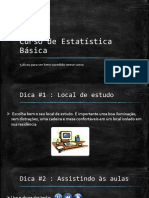 Dicas para curso de Estatística Básica