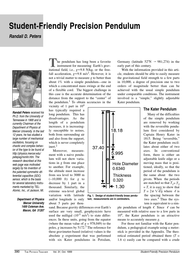 Pendulo de Kater 4 PDF Pendulum Physics