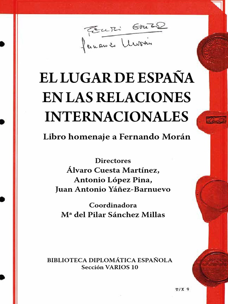 El Lugar de España en Las Relaciones Internacionales PDF España