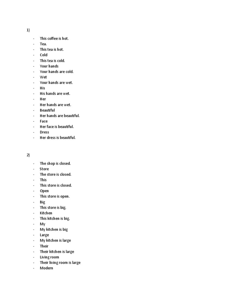 Substitution Drill Examples PDF