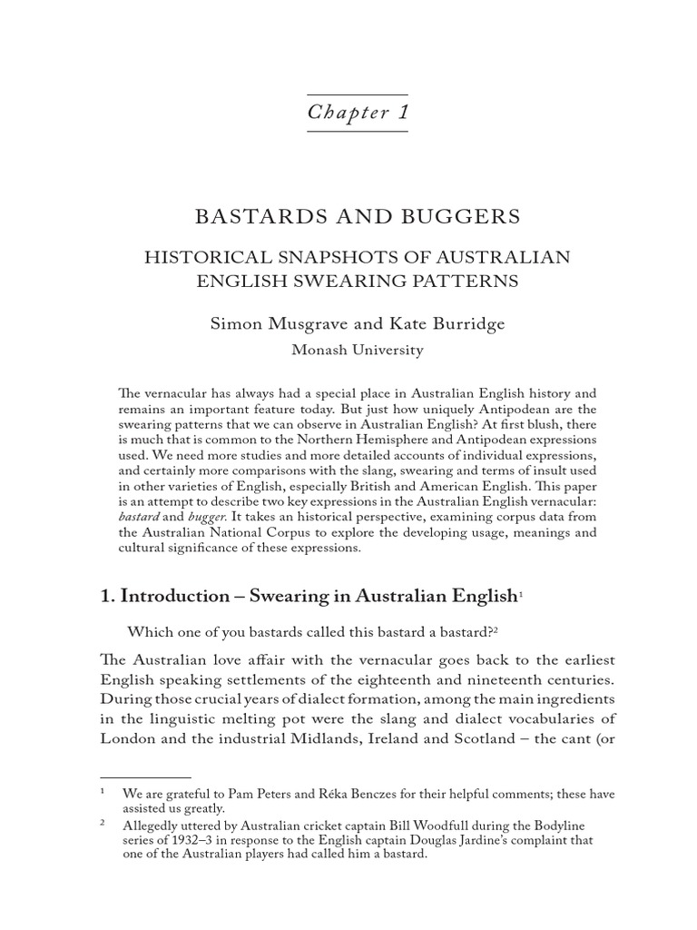 Bastards and Buggers PDF Grammatical Number Profanity