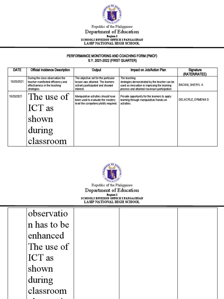 Coaching Form | PDF | Teaching Method | Differentiated Instruction