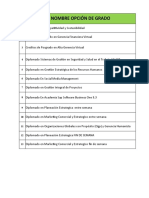 Oferta Habilitada de Opciones de Grado Con Costo 2022-4 - Diplomados y Créditos de Posgrado