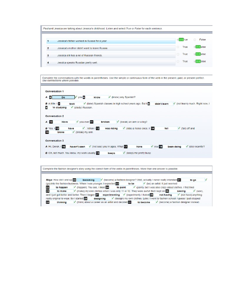 TEST 1 Touchstone 4 | PDF