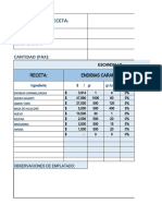 Receta Estandar Classe 22022