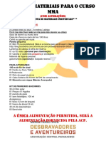 Lista de Materiais para curso MMA