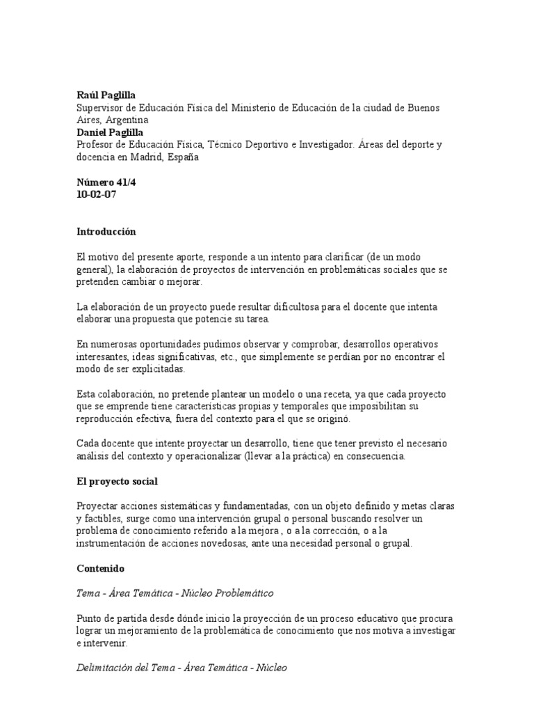 Modelo para La Elaboración de Proyectos Sociales | PDF | Planificación |  Evaluación