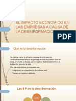 Diapositivas El Impacto Economico en Las Empras A Causa de La Desinformacion Digital