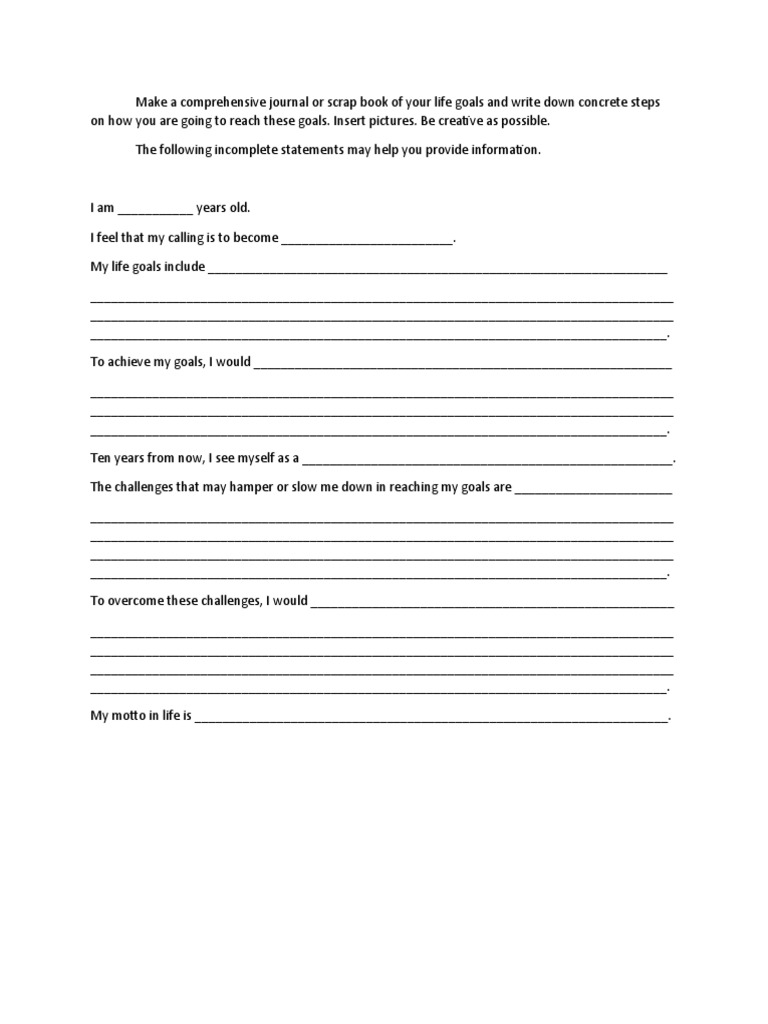 My Personal Career and Life Goals | PDF