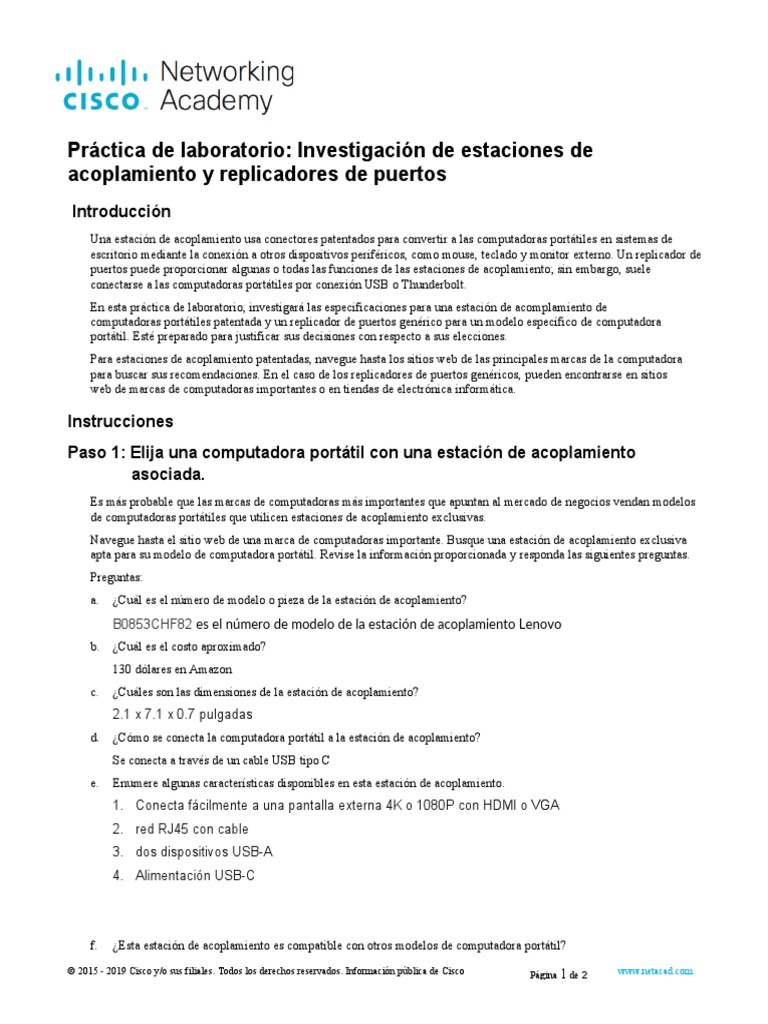 7.1.2.8 Lab Research Docking Stations and Port Replicators PDF