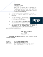 Affidavit of Delayed Registration of Death - Narciso 03-02-2022