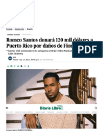 Romeo Santos Anuncia Donativo A Puerto Rico Por Fiona - Diario Libre