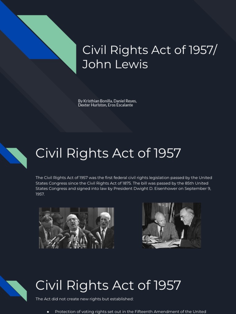 Civil Rights Act of 1957 Overview | PDF