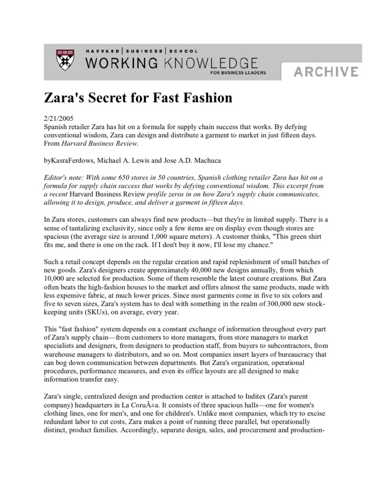 Zara's Unique Selling Proposition | PDF | Retail | Industries