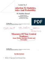 Lecture 5 (Measure On Non Central Tendencies)