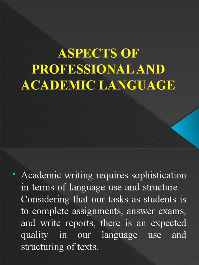 Key Aspects of Academic Language | PDF | Verb | Cognitive Science