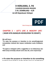 CH 2 Kelas Ix - Lets Live A Healthy Life