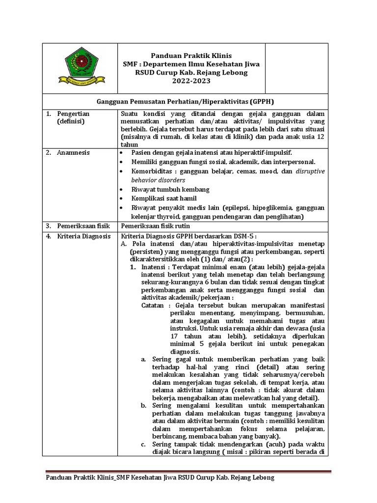 Panduan Diagnosis dan Terapi GPPH | PDF | Pengembangan Diri