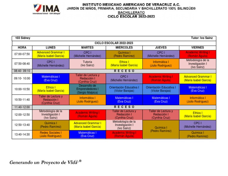 Horario 103