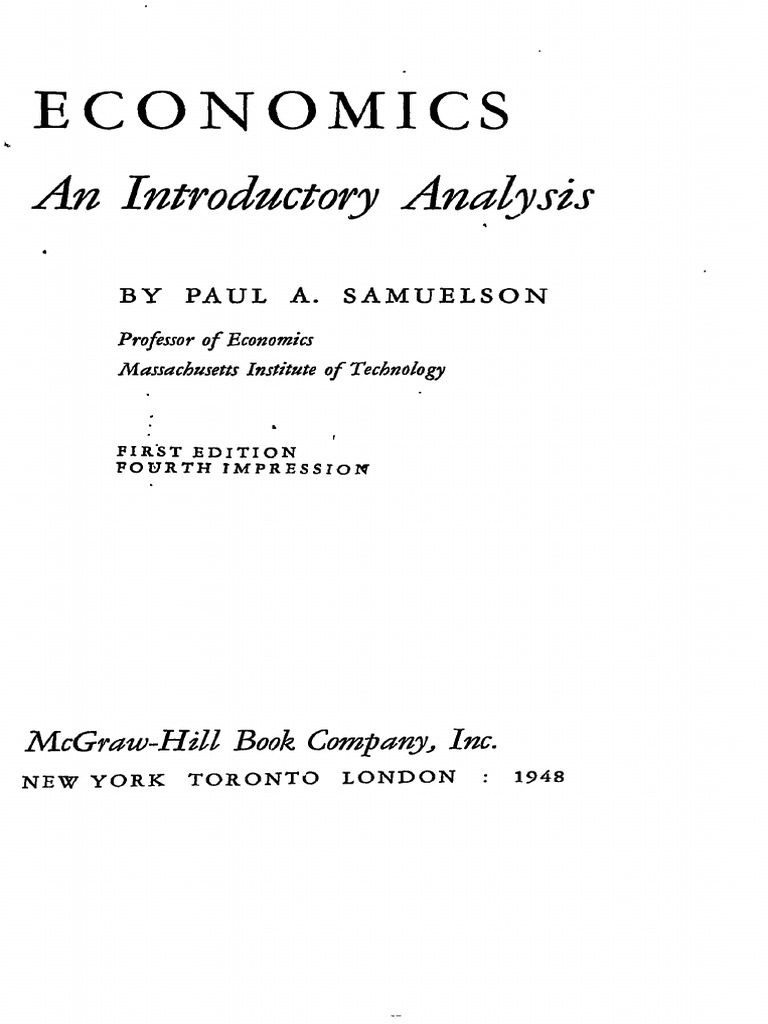 Paul A. Samuelson - Economics - An Introductory Analysis-McGraw-Hill ...