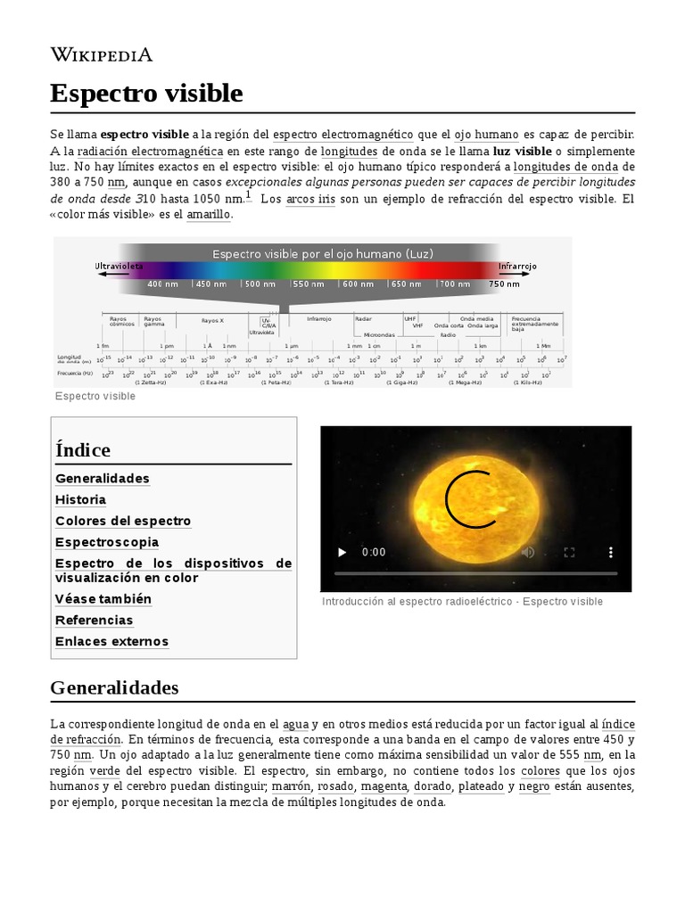 Espectro Visible | PDF | Espectro electromagnético | Color