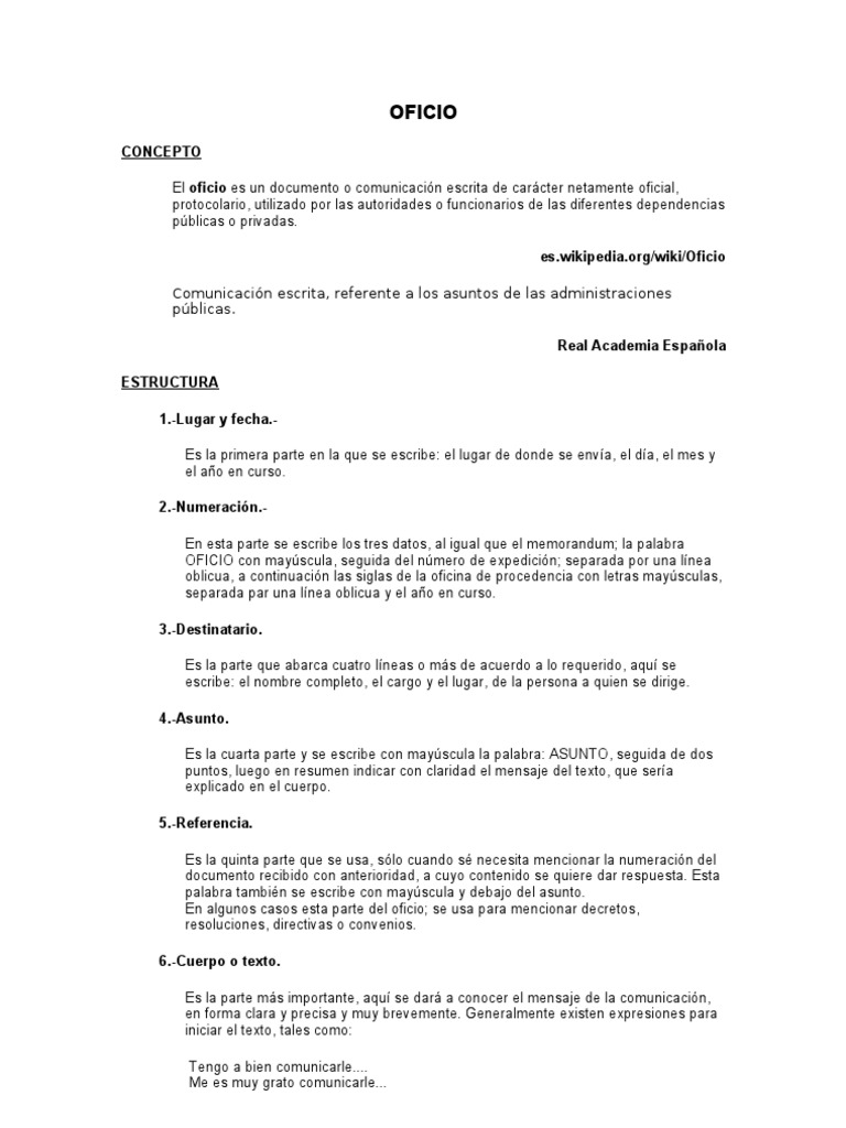 Oficio | PDF | Crecimiento personal y profesional | Artes del Lenguaje ...