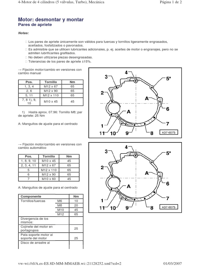 2 pares de apriete del motor pdf turbocompresor tornillo