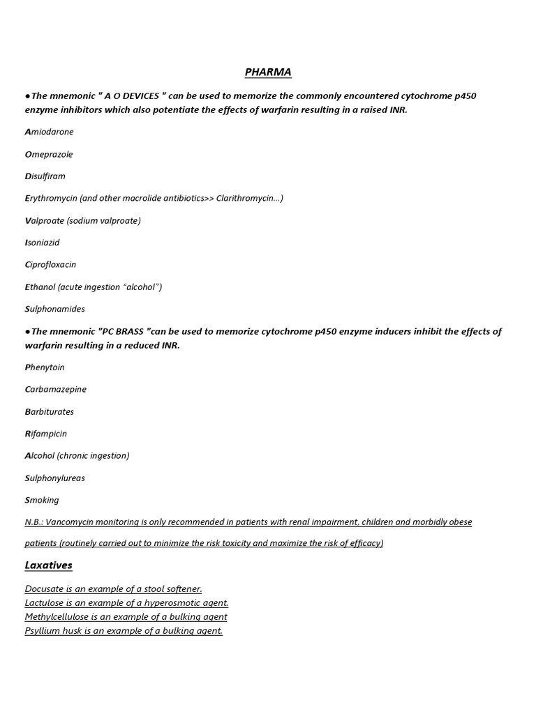 Cytochrome P450 Enzyme Inhibitors and Inducers | PDF | Pharmacology ...