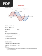 Sinusoidal Source Electrical Ciruits AC Notes