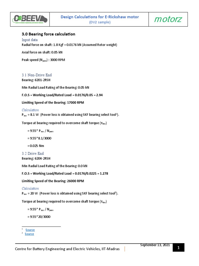 Bearing Load and Speed Calculations PDF