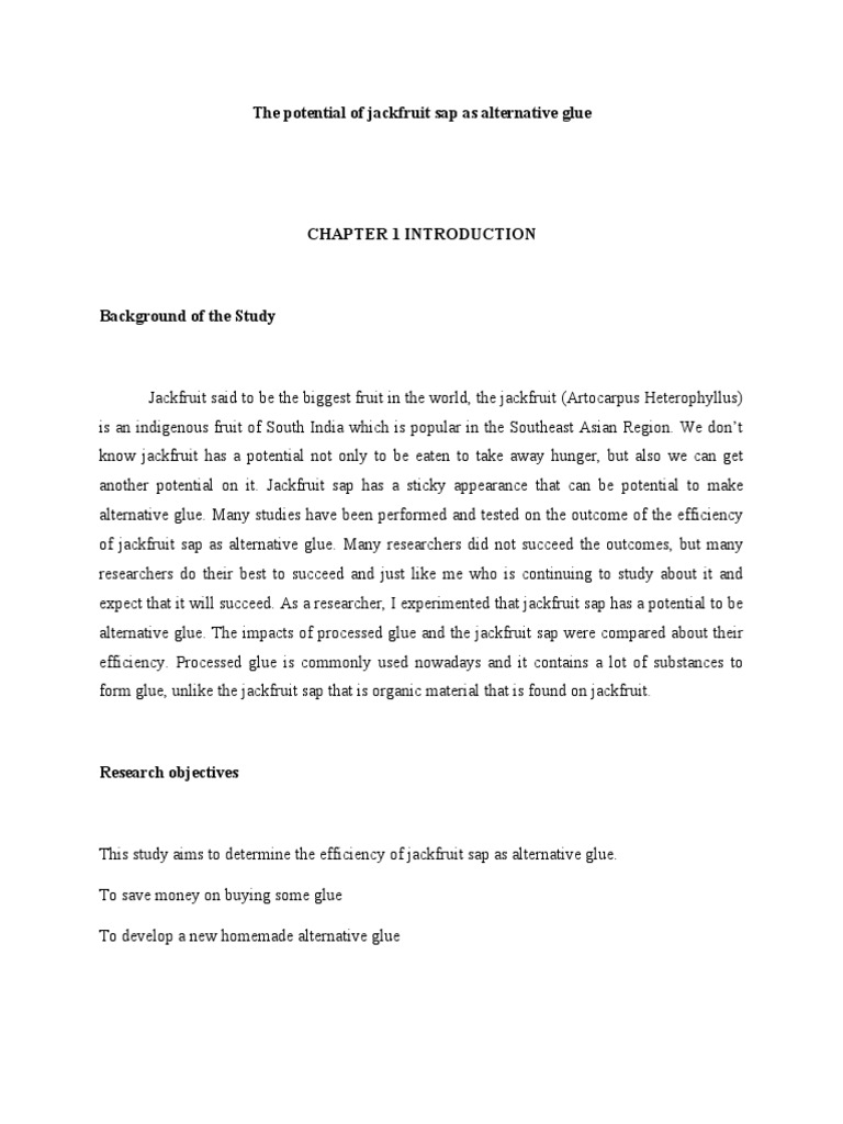 The Potential of Jackfruit Sap As Alternative Glue PDF Adhesive