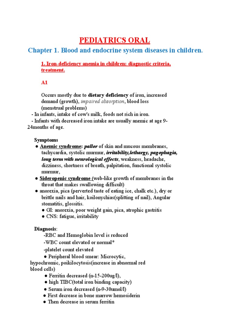 Pediatric Download Free PDF Anemia Vitamin B12