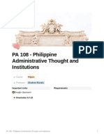PA 108 - Philippine Administrative Thought and Institutions