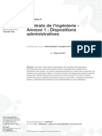 AG3254 Contrats de L'ingénierie - Annexe 1 - Dispositions Administratives