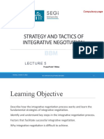 Lecture 5 - Strategy and Tactics of Integrative Negotiation