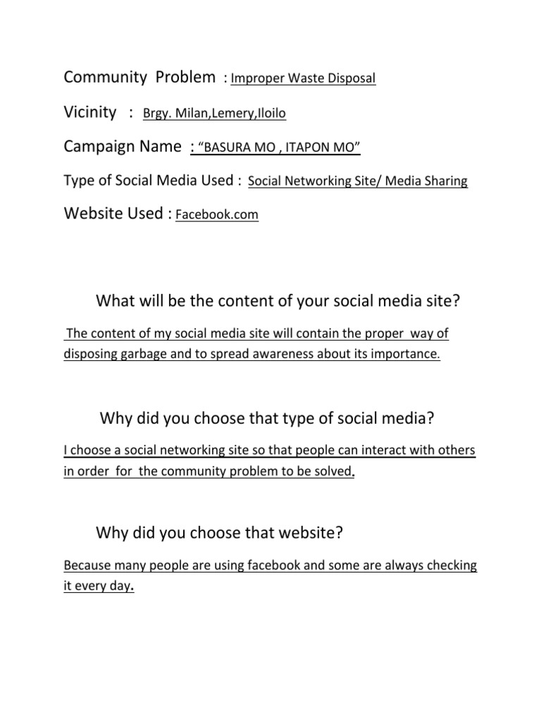 Community Problem2 | PDF | Social Science | Wellness